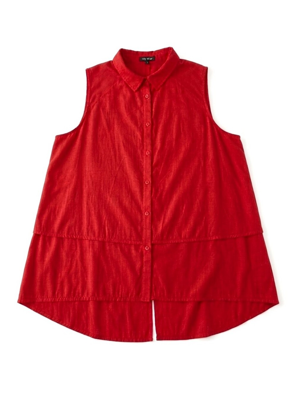 Lily Moss  Red Sleeveless Button-Front Tunic Sz XL